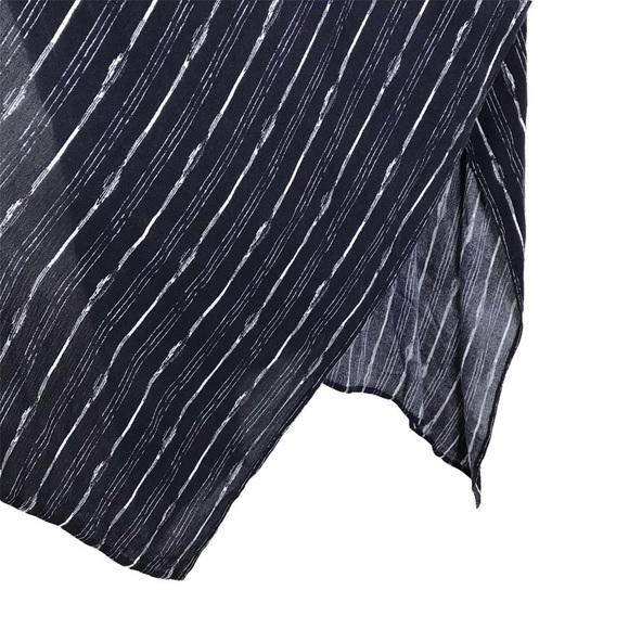 Soft Surroundings Blue White Long Open Drape Cardigan Wrap MISSY ONE SIZE *AS IS - Picture 12 of 14